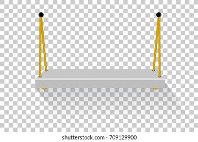 White Hanging shelf at Transparent Effect Background 
