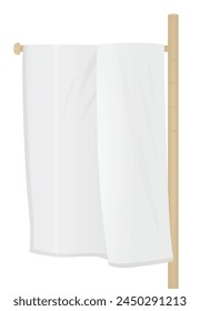White hanging towel. vector illustration