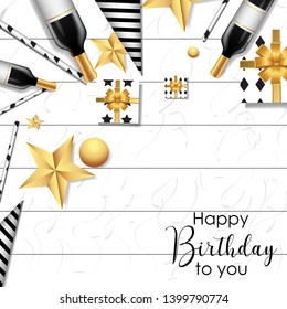 White Happy birthday background vector illustration for our birthday