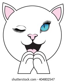 White Happy Cat