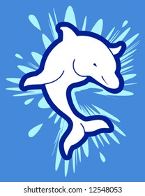 White happy dolphin