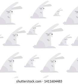 A white hare with legs and long ears.
Cartoon vector style.

