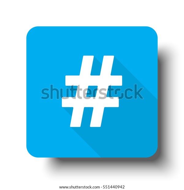  White Hashtag Icon On Blue Web Stock Vector Royalty Free 