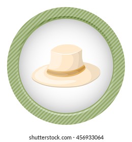 White hat cartoon icon.