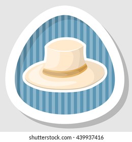 White hat cartoon icon. Vector illustration in cartoon style