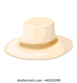 White hat cartoon icon. Vector illustration in cartoon style