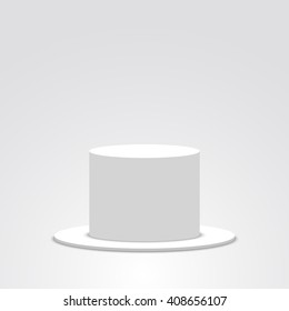 White hat. Cylinder. Vector illustration.