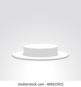 White hat. Cylinder. Vector illustration.