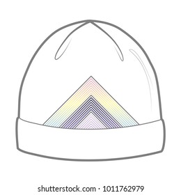 White hat with geometric print