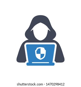 White Hat Hacker Vector Graphics Icon