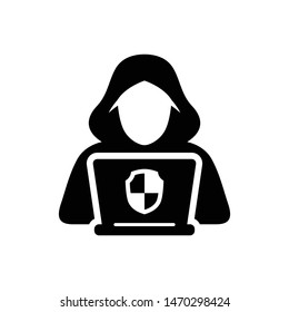 White Hat Hacker Vector Graphics Icon