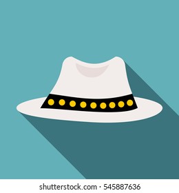White hat icon. Flat illustration of white hat vector icon for web