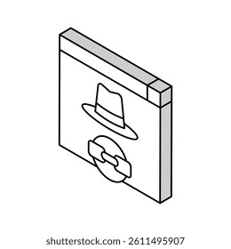 white hat link isometric icon vector. white hat link sign. isolated symbol illustration