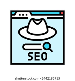 white hat seo color icon vector. white hat seo sign. isolated symbol illustration