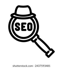 sombrero blanco seo línea icono vector. sombrero blanco seo signo. símbolo de contorno aislado ilustración negra