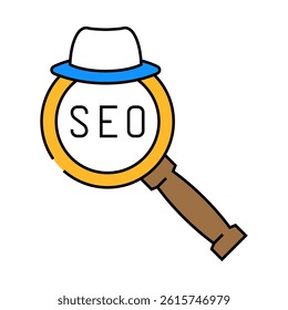 white hat seo line icon vector. white hat seo sign. isolated symbol illustration