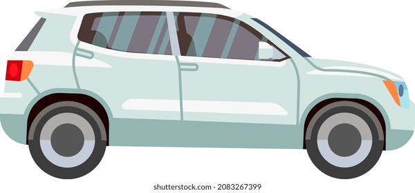 Devolución blanca. Auto de ciudad compacto con estilo de caricatura
