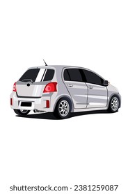 Arte vectorial de modificación de Hatchback blanco