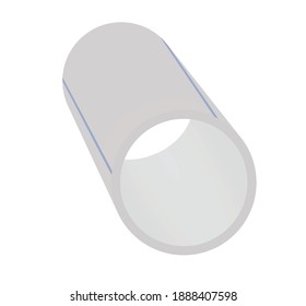 White HDPE pipe. vector illustration
