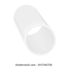 White HDPE pipe. vector illustration