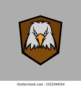 white head eagle mascot logo. american eagle sports logo