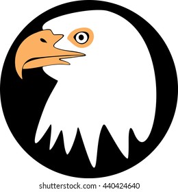 White head eagle on a black background. Vector