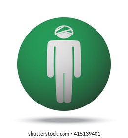 White Head icon on green ball