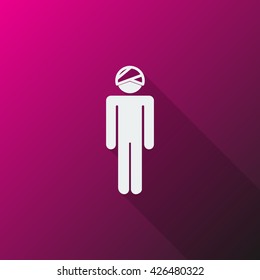 White Head icon on pink background