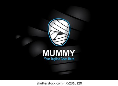 A White Head Of Mummy Logo With Modern Style For Gaming Team Or Laptop Walpaper