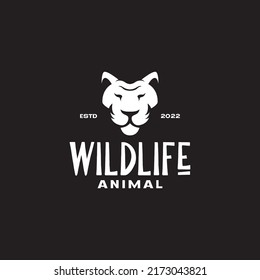white head tiger vintage simple logo design vector graphic symbol icon illustration creative idea