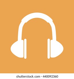 White headphones vector icon illustration