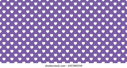 White heart abstract pattern on violet (purple) lavender background color