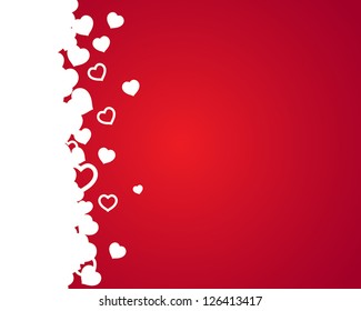 white heart border. valentine concept.