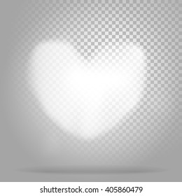 White heart of clouds on transparent background