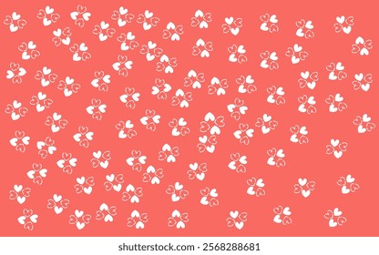 White heart clusters on a salmon colored background make a lovely pattern. Perfect for wedding invitations, greeting cards, or romantic designs.