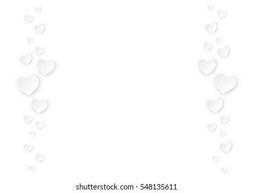 white heart with copy space on center. paper cut