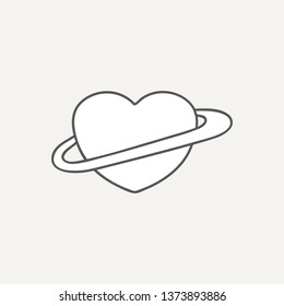 White heart design icon vector