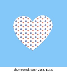 White heart with flowers pattern in background