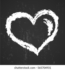 white heart hand drawn