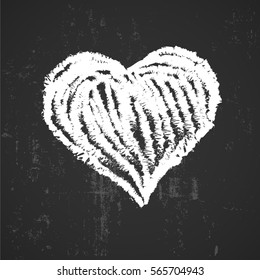 white heart hand drawn