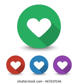 White Heart icon in different colors set