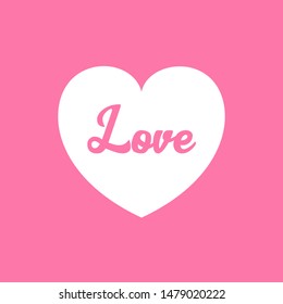 white heart icon. Element illustration logo. heart design. colored collection. bright pink background, heart concept.