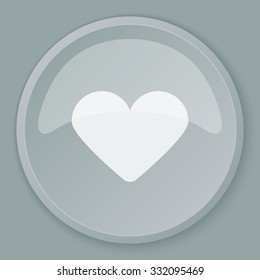 White Heart icon on grey web button