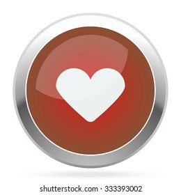 White Heart icon on red web app button