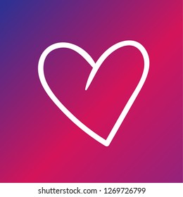 white heart icon purple background