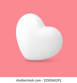 White heart love balloon symbol premium romantic decorative air design 3d icon realistic vector illustration. Fashion glossy romance relationship anniversary creative cute marriage decor element