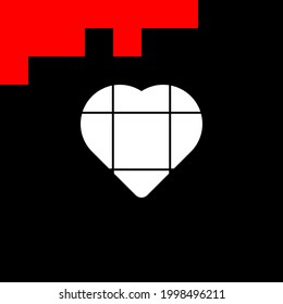 White heart on an abstract background