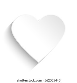 White heart on white background