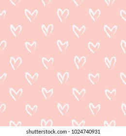 White heart on pink background, Pink pastel background, Sweet heart background, Heart pattern vector