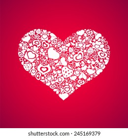 White Heart on Pink Background. Symbol of Valentine's Day